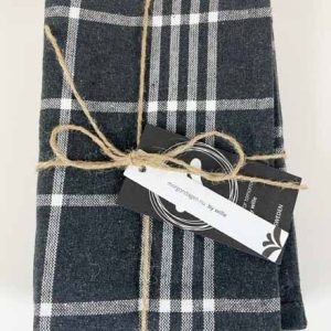 216632 KÖKSHANDDUK grafit/vit 2-pack 50x70cm