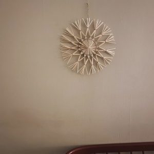 55022 SNÖFLINGA i halm m. guldtråd 32cm