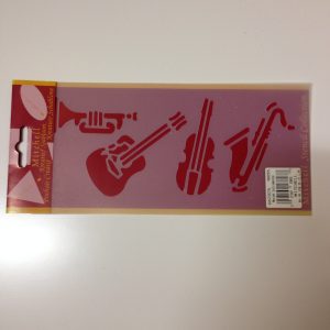 19225 Schablon röd musikinstrument