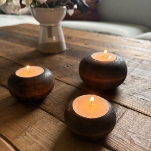 25100 Värmeljushållare bruna 3 st.