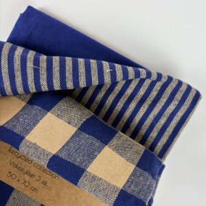 21664 Kökshandduk 3-pack blå/beige